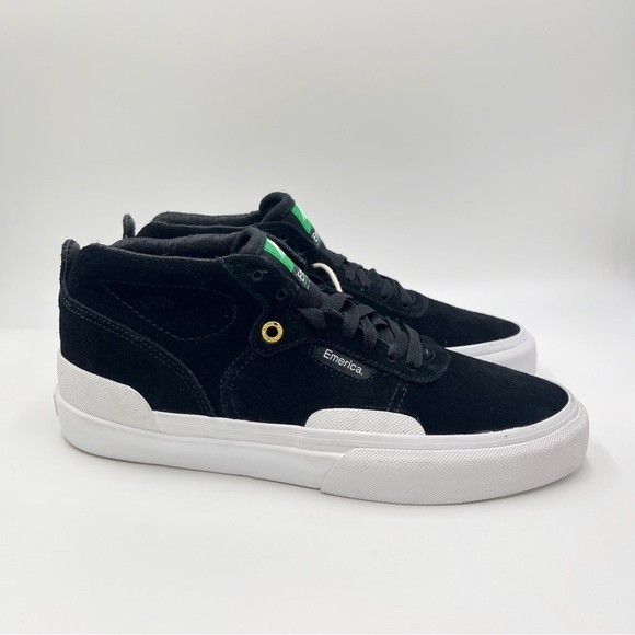 Emerica Pillar Black Suede Leather Mid Skate Shoes Sneakers Womens‎ 8 Mens 6.5 - Picture 1 of 10